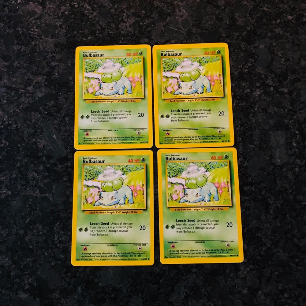 4X WOTC base set unlimited Bulbasaur